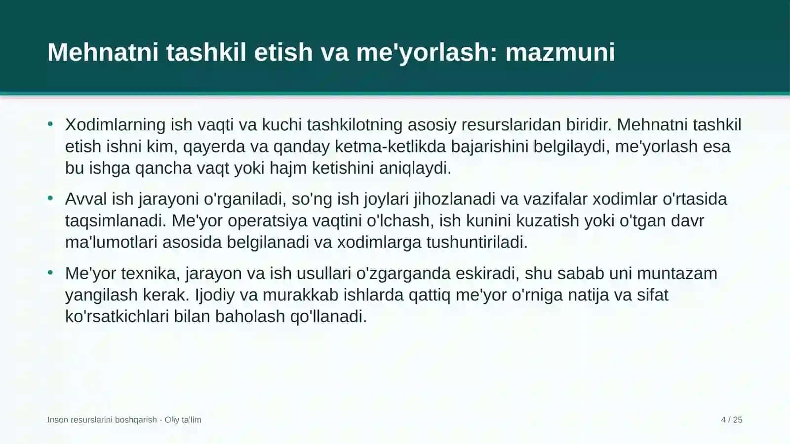 Aeroportlarda mehnatni tashkil etish va me'yorlash 4