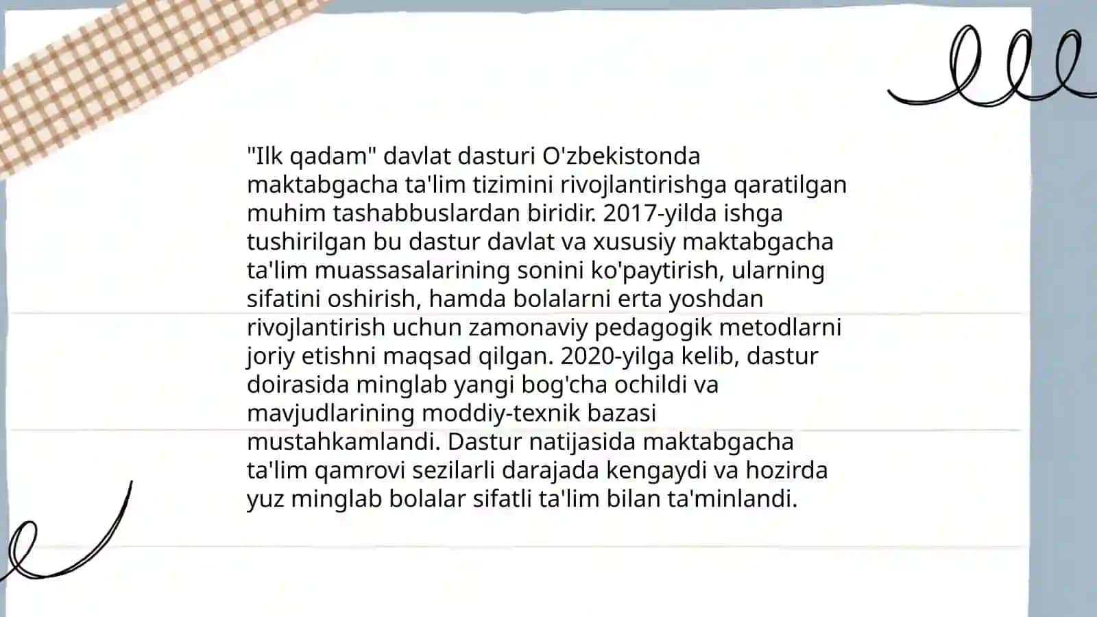 Ilk qadam davlat dasturi 4
