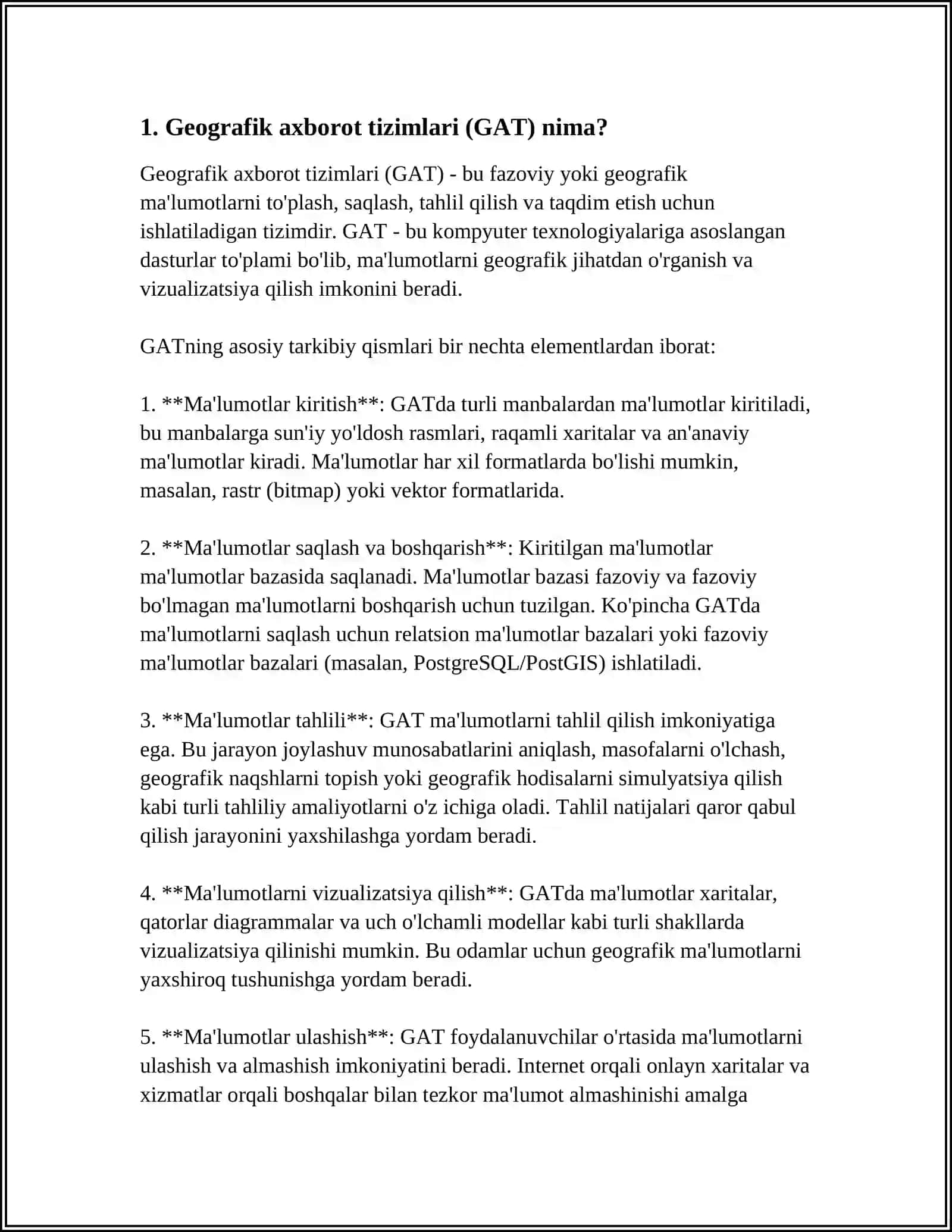 Geografik axborot tizimlari (GAT) 4
