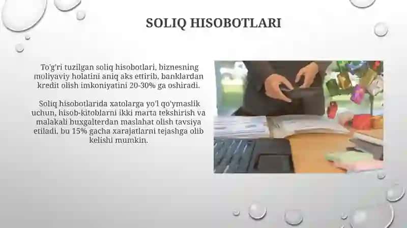 Kichik korxonalarda moliyaviy hisobot 4