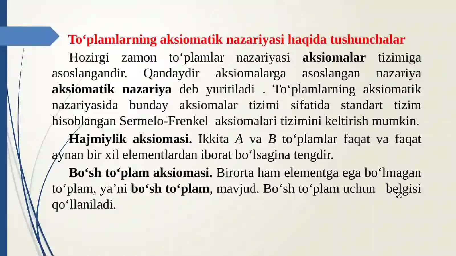 To‘plamlar ustida amallar 4