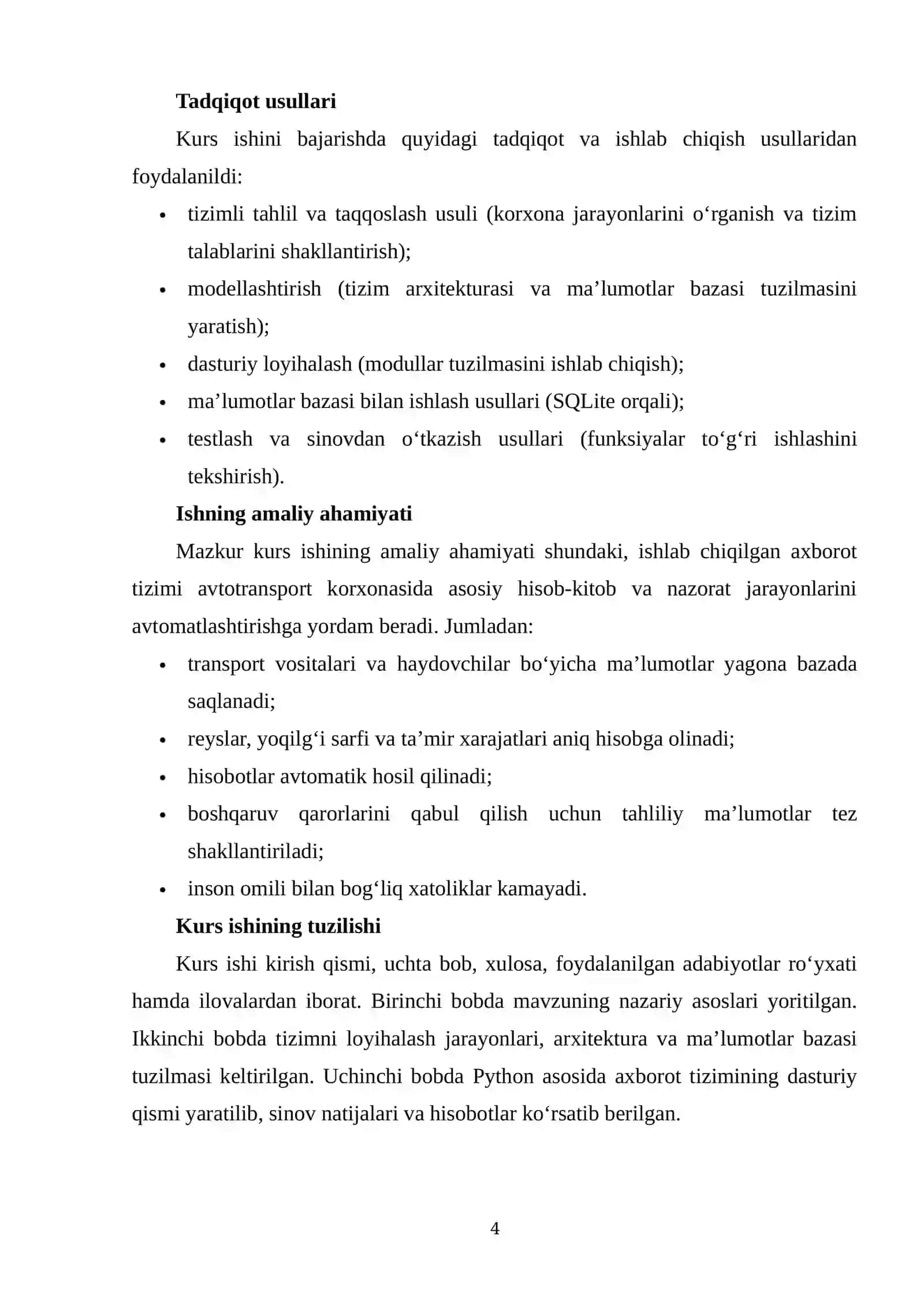 AVTOTRANSPORT KORXONASI UCHUN IPNI ISHLAB CHIQISH 4