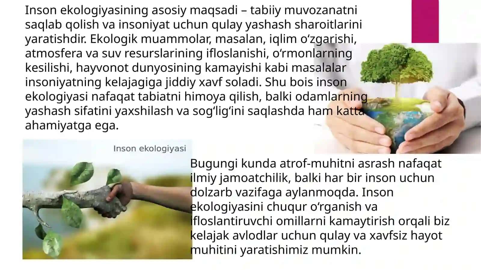 Inson Ekologiyasi Haqida 4