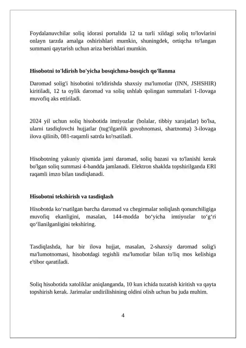 Daromad solig'i hisobotlari 4