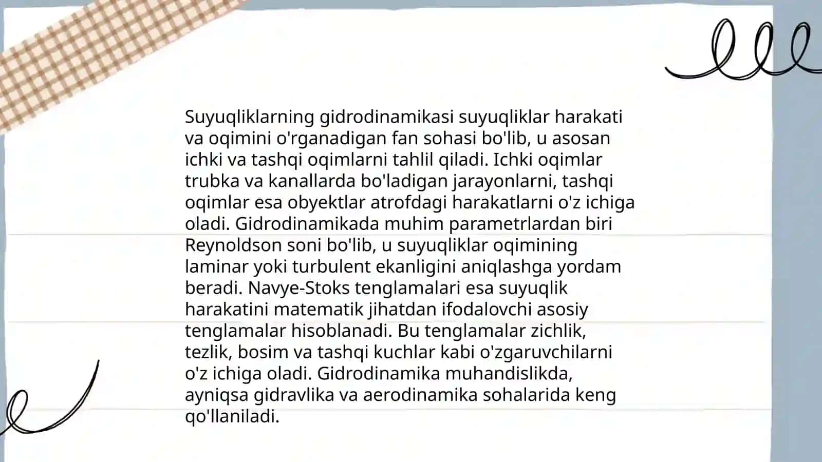 Farmatsevtika sanoatida suyuqliklarning turli vaziyat va rejimlarda lıarakatini tavsiflash 4