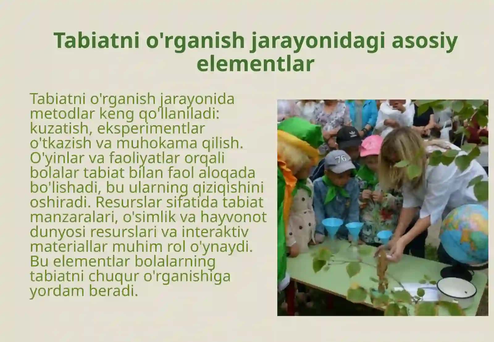 Bolalarni maktabga tayyorlashda tabiat bilan tanishtirish metodikasining roli 4