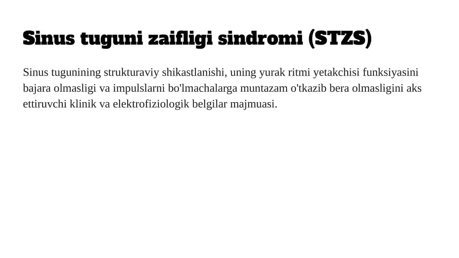 Sinus tuguni zaifligi sindromi (2-variant) 4