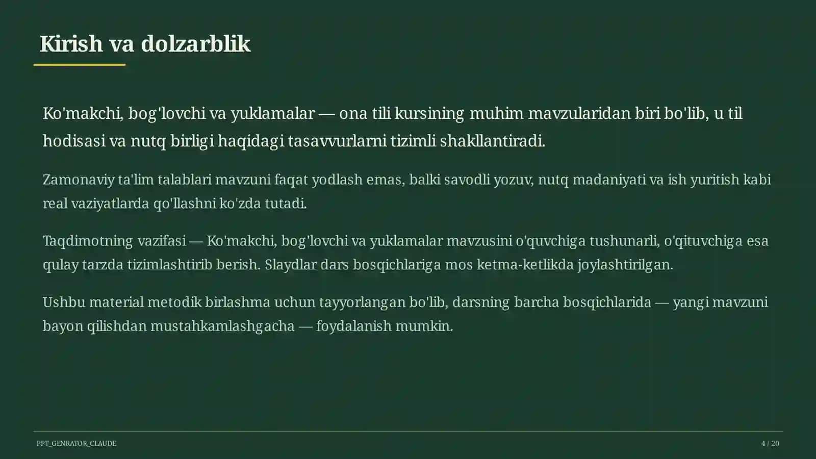 Ona tili (5-11) — metodik birlashma uchun 4