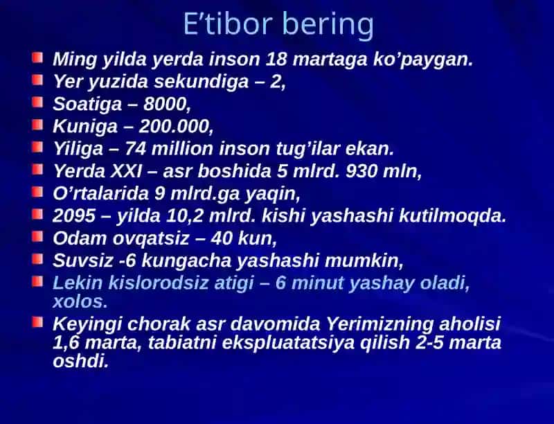 Ekologik tahdidlar va ularning oqibatlari 4