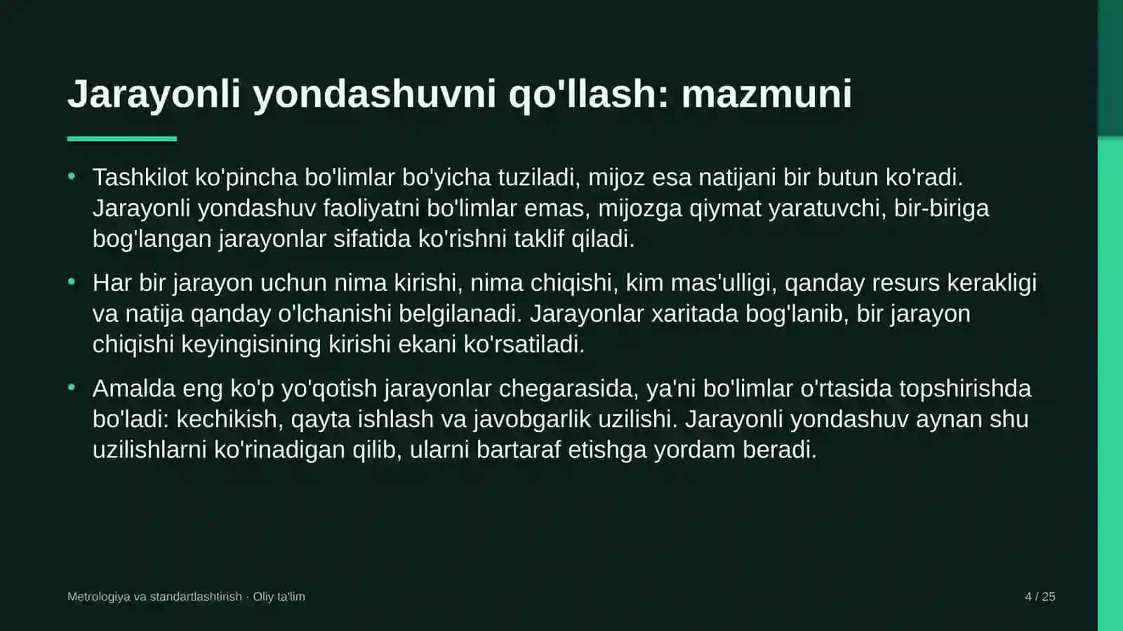 Qurilishda jarayonli yondashuvni qo'llash 4