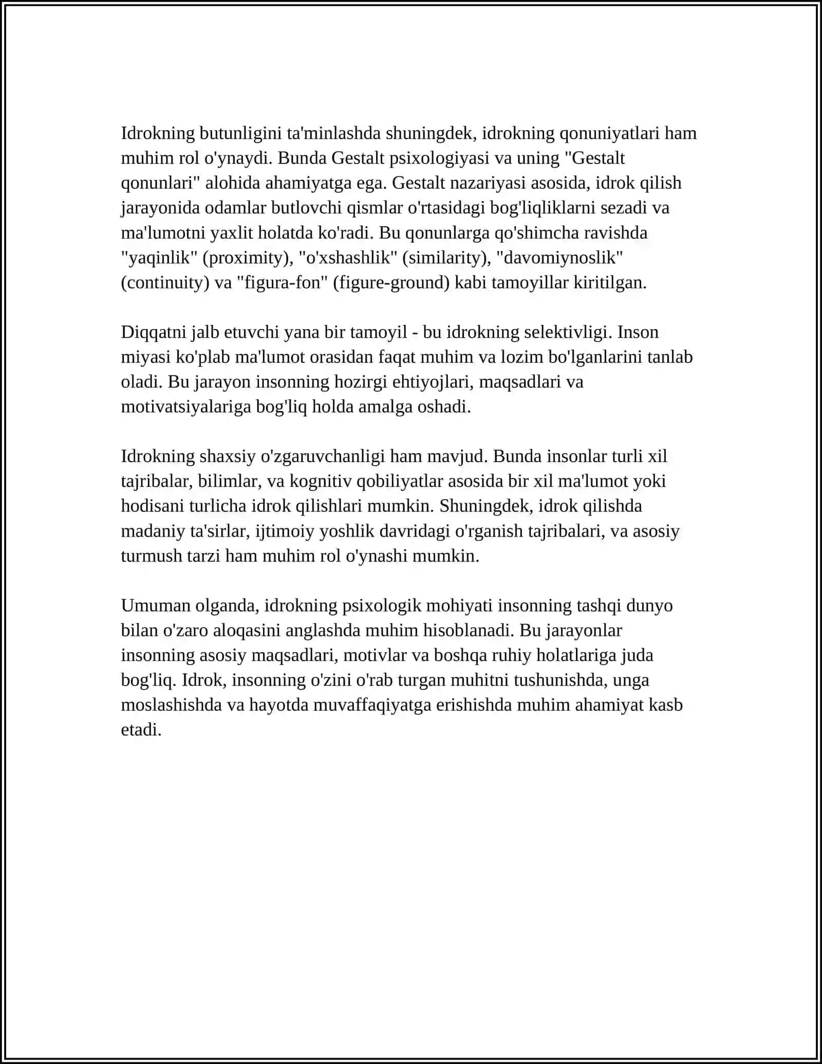 Idrokning Psixologik Mohiyati: Asosiy Tushunchalar 4
