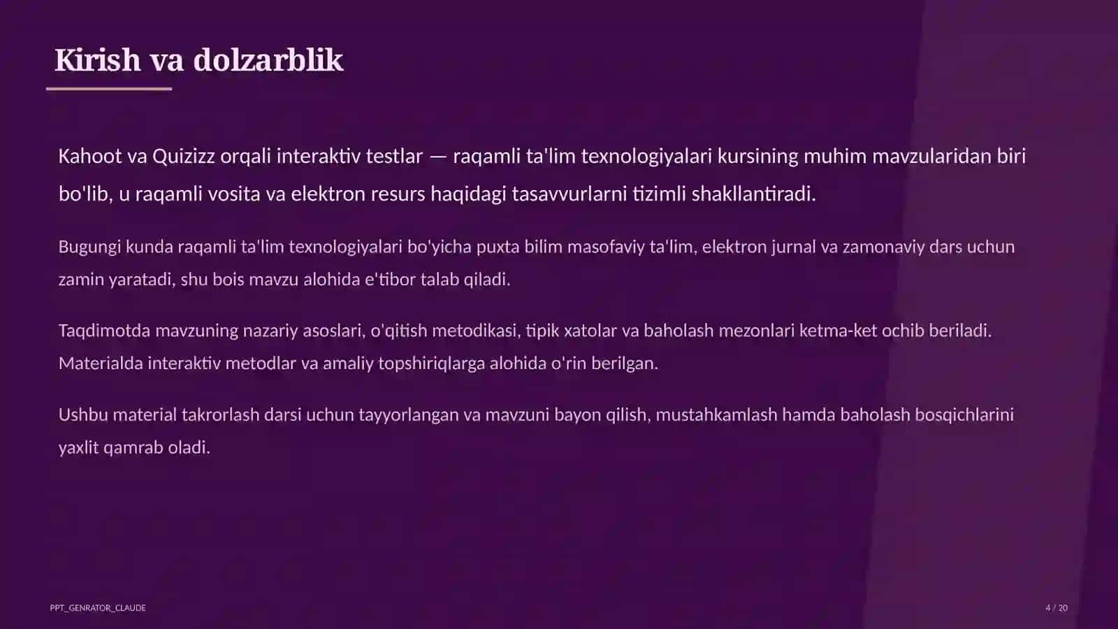 Kahoot va Quizizz orqali interaktiv testlar 4