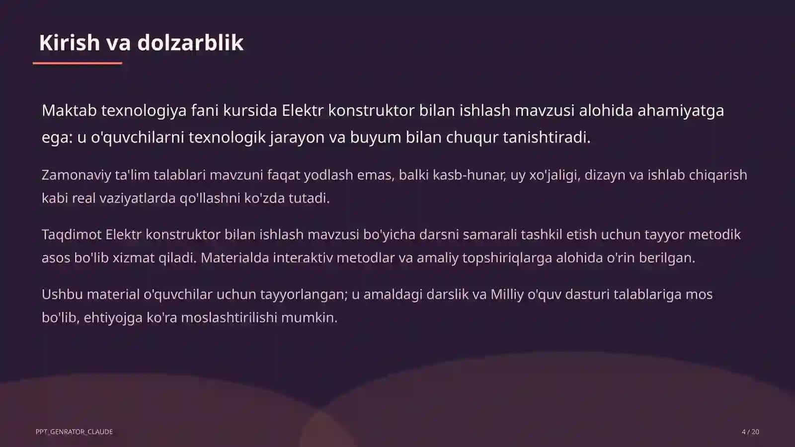 Elektr konstruktor bilan ishlash (4-sinf) 4