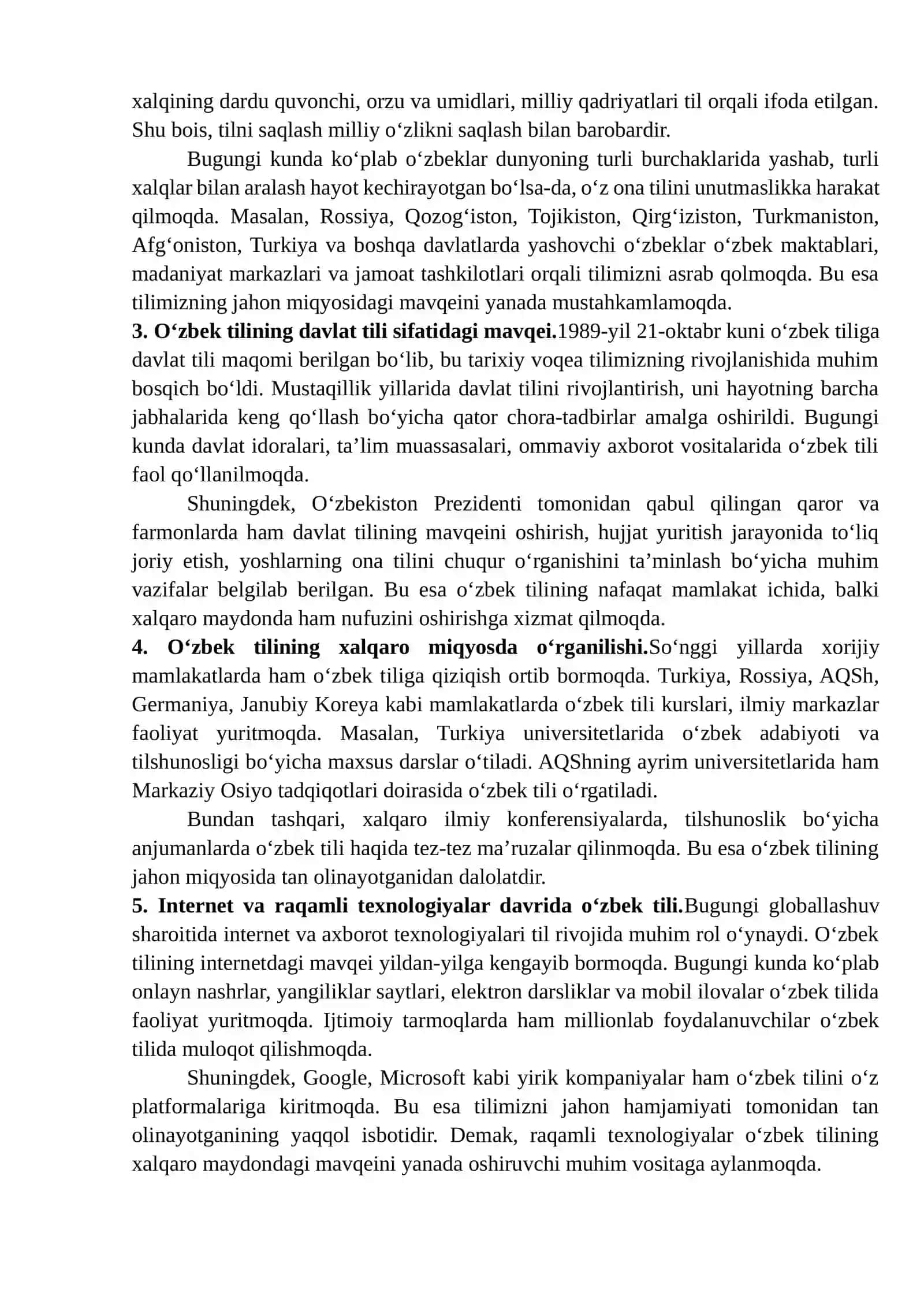 O‘ZBEK TILINING JAHON MIQYOSIDAGI MAVQEYI maqola 4