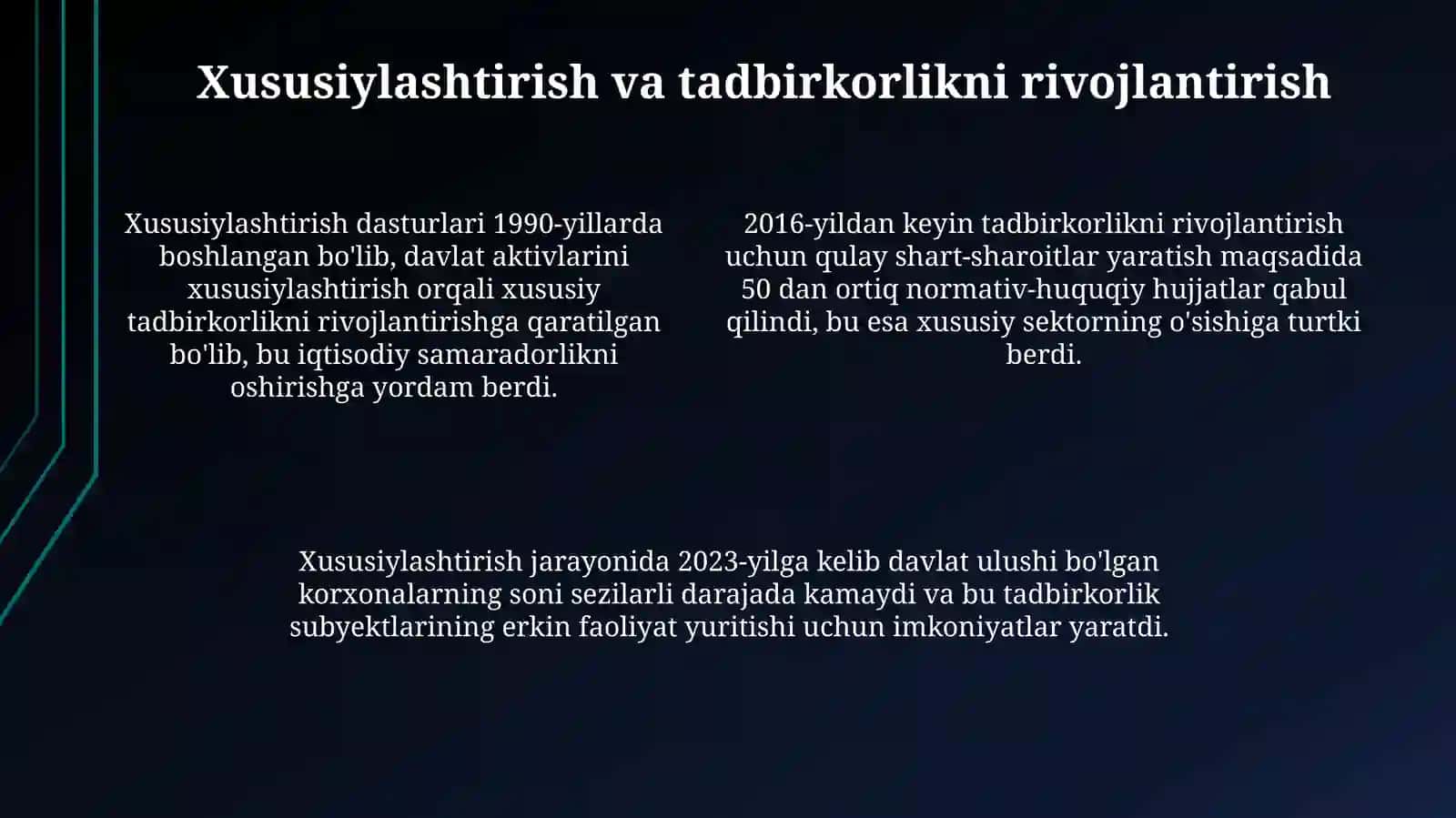 O'zbekiston bozor munosabatlarinigrivojlanishi 4