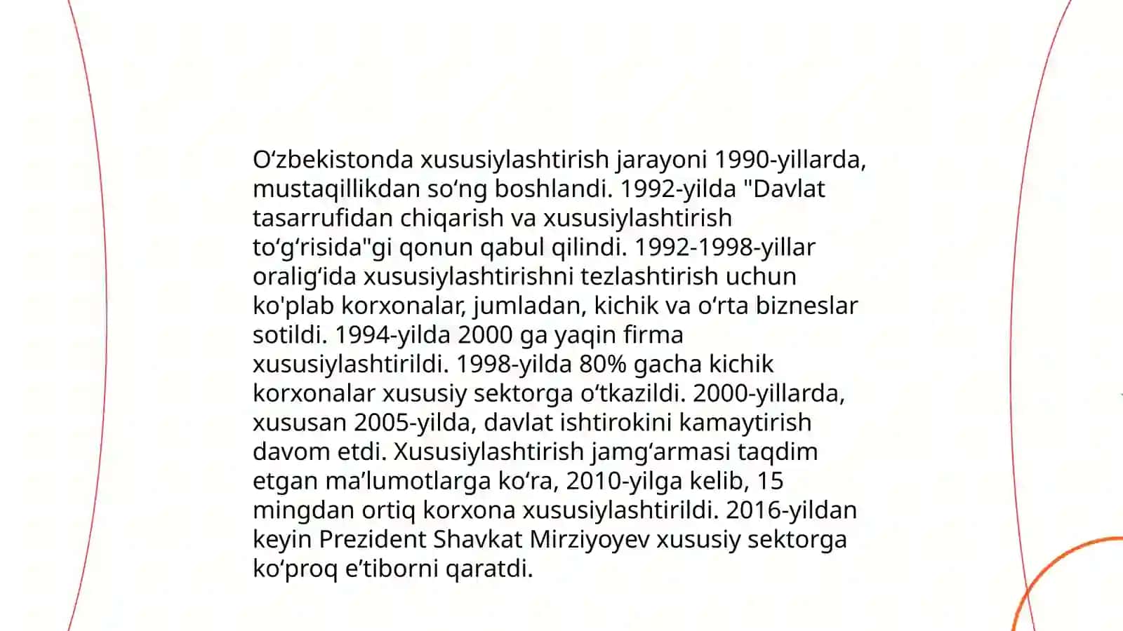 Oʻzbekiston respublikasida mulkni davlat tasarrufidan chiqarish va xususiylashtirish maqsadi yoʻllari va usullari 4