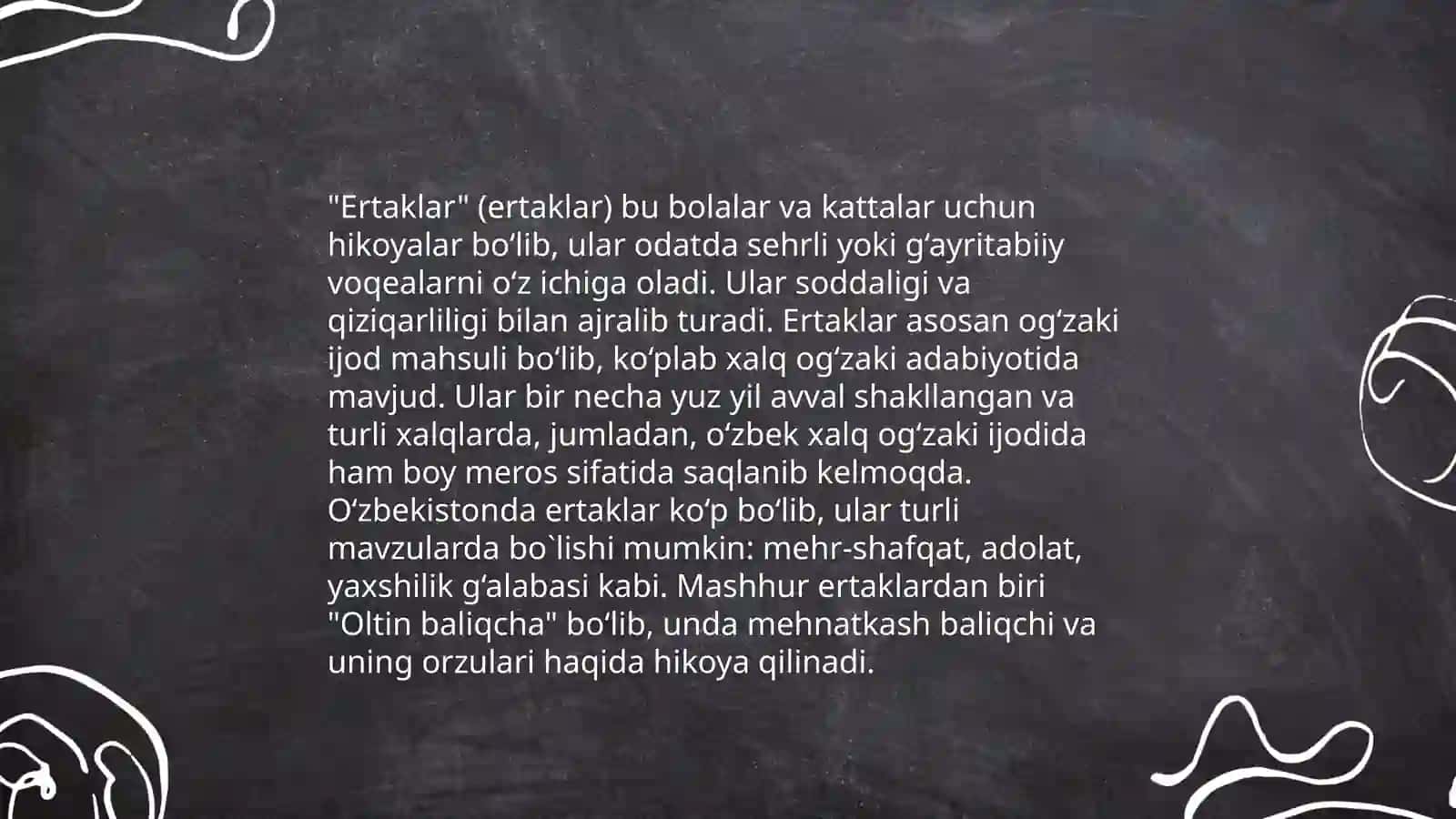 Xalq pedagogikasi bilan chambarchas bogʻliq bõlgan adabiy-badiiy janrlar 4