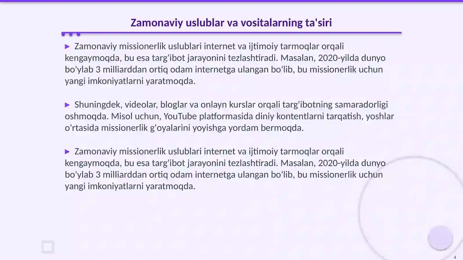 Missionerlik targ'ibotida uslub va vositalarning zamonaviylashuvi: kebir makonda mafkuraviy tahditlar 4