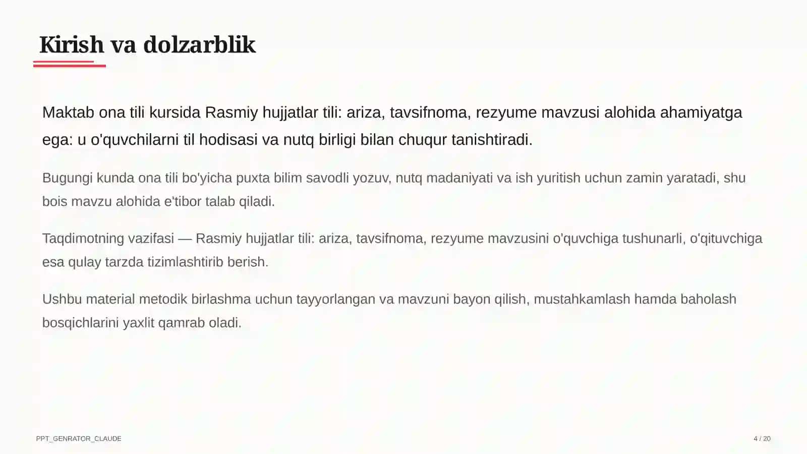 Ona tili (5–11) — metodik birlashma uchun 4