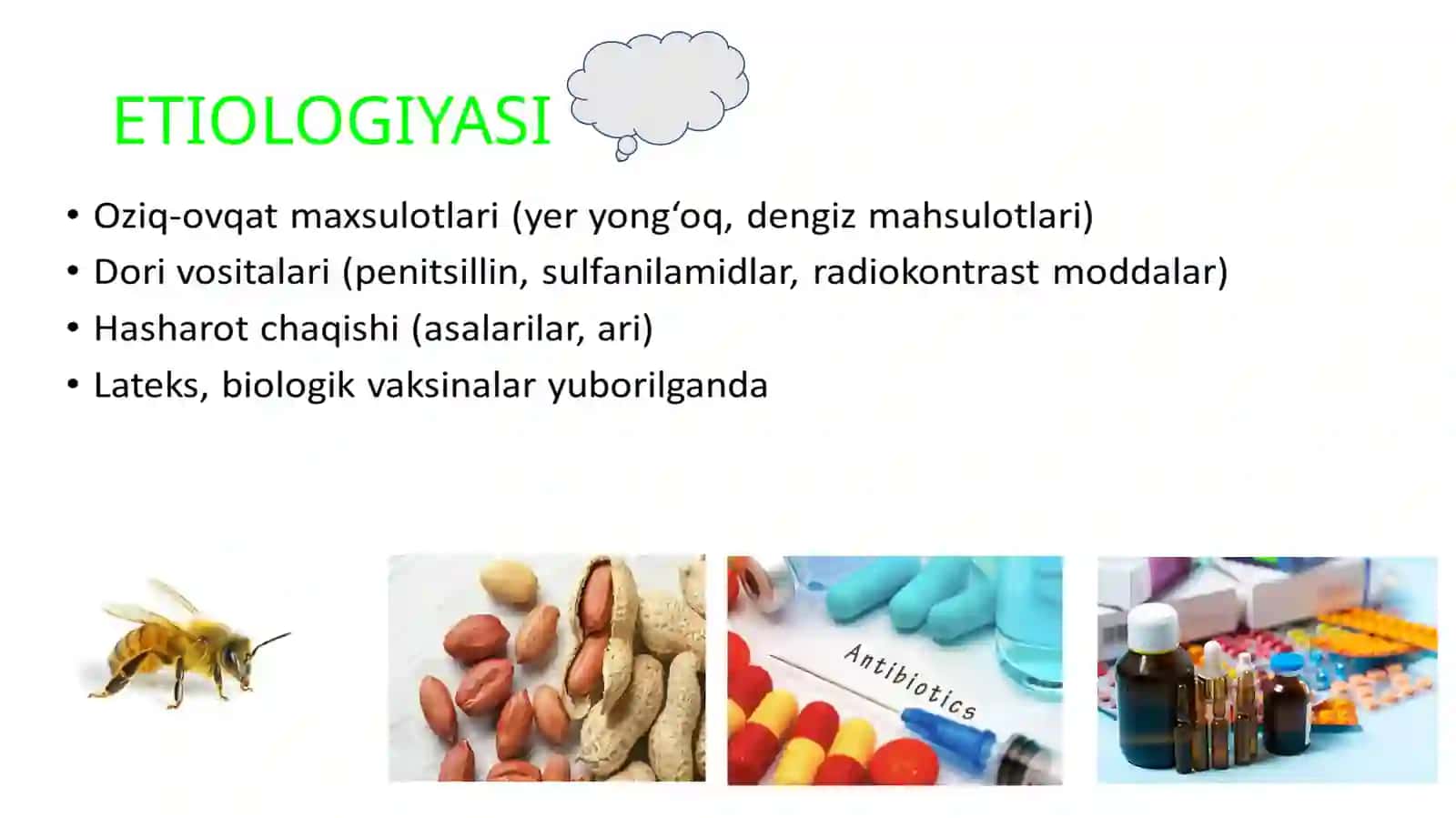 ANAFILAKTIK SHOK“103” BRIGADALARI TOMONIDAN TEZ TIBBIY YORDAM KO`RSATISH STANDARTLARI asosida tuzildi 4