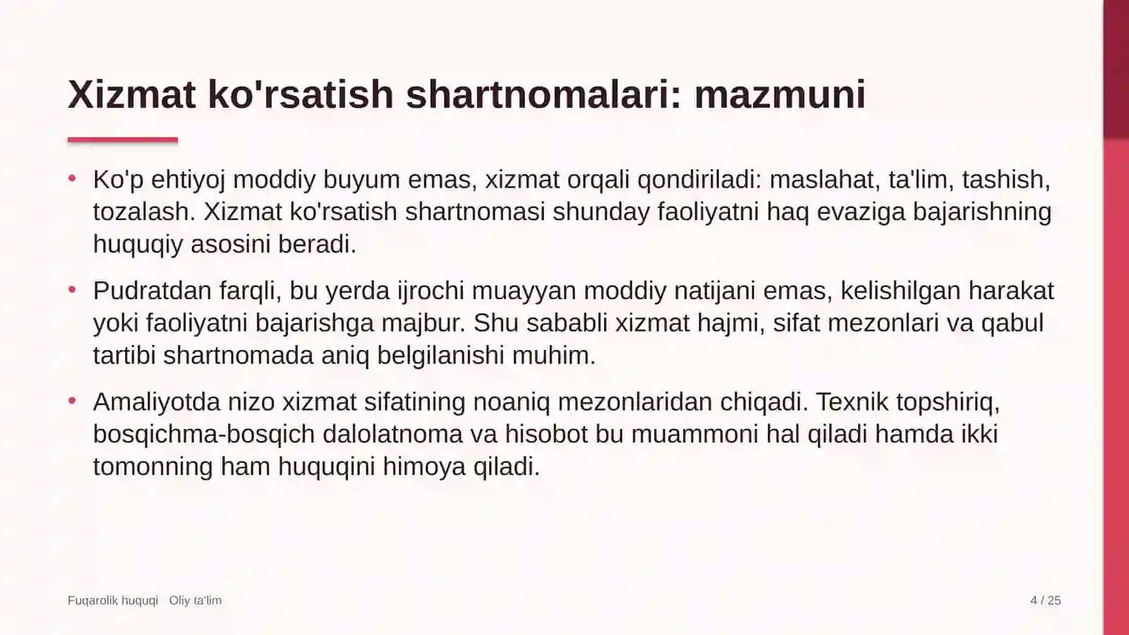 avtomobil bozorlarida xizmat ko'rsatish shartnomalari 4615 4