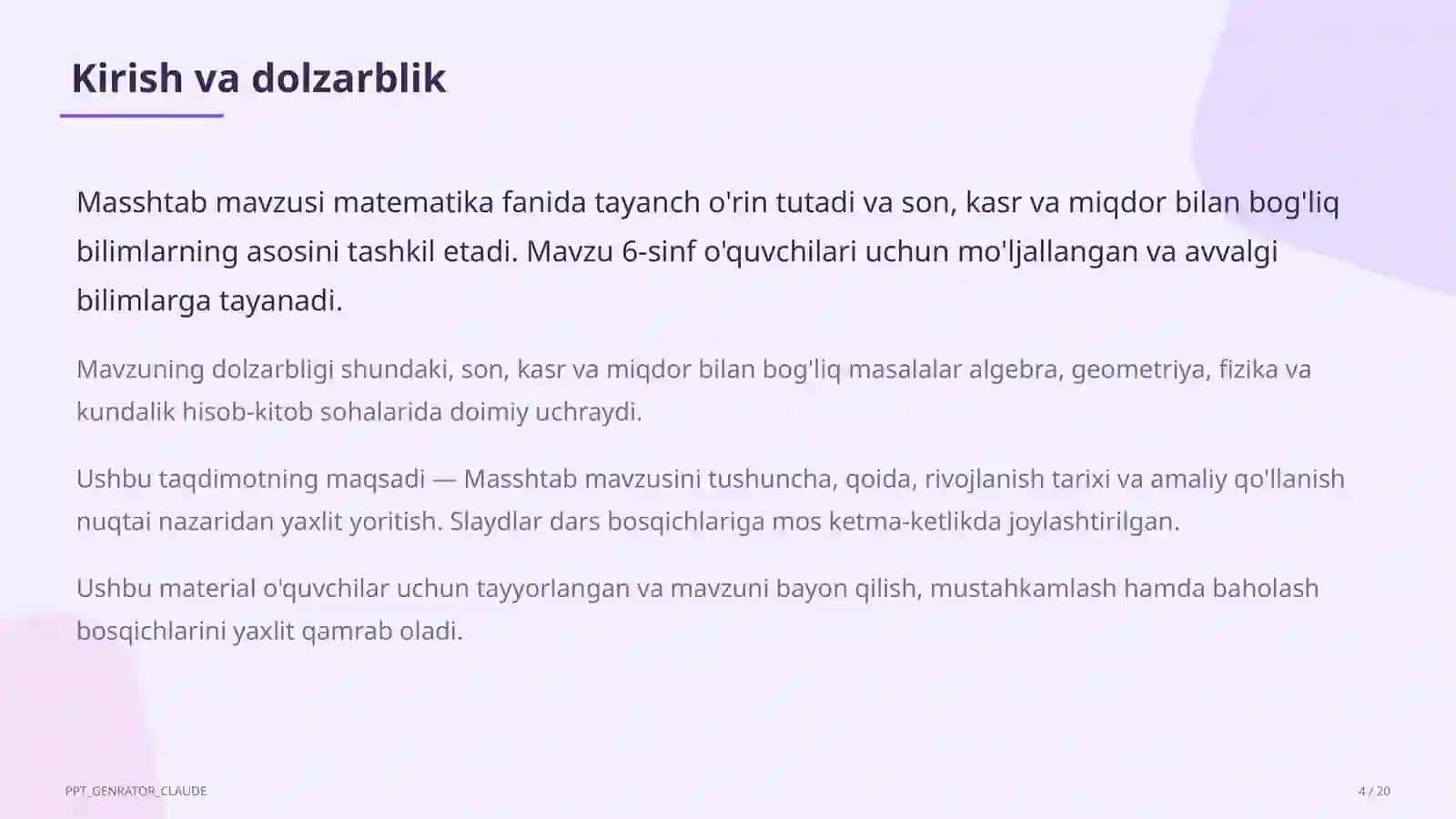 Masshtab (6-sinf) 4