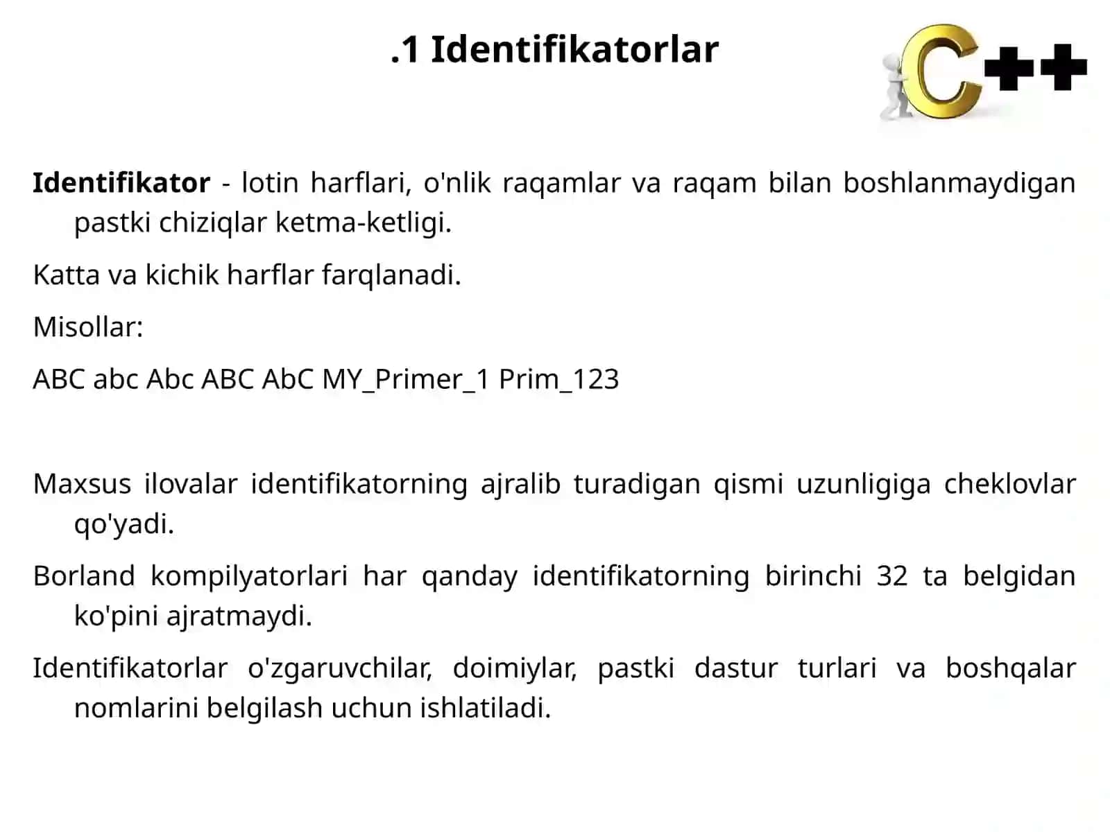 C++ dasturlash tili haqida malumot 4