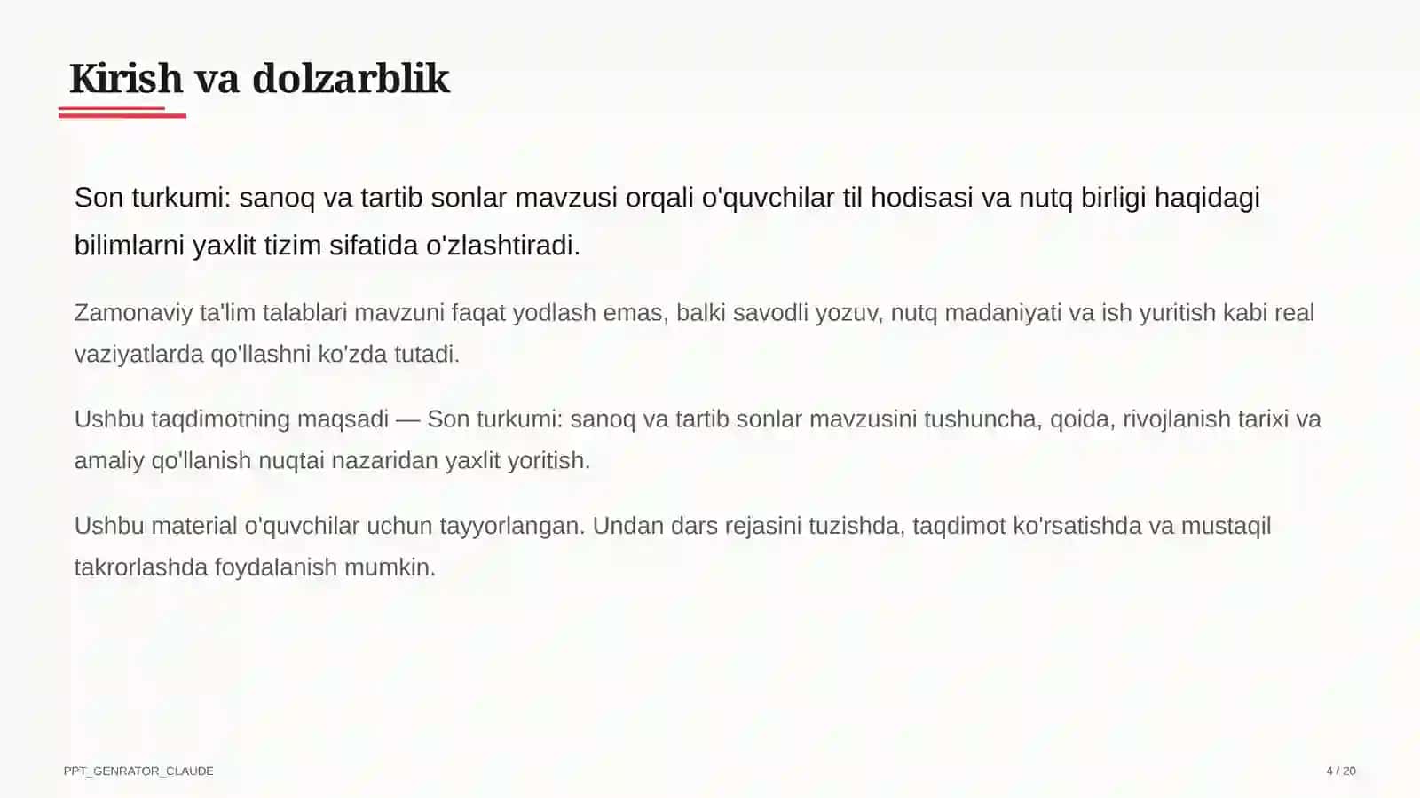 Son turkumi: sanoq va tartib sonlar (6-sinf) 4