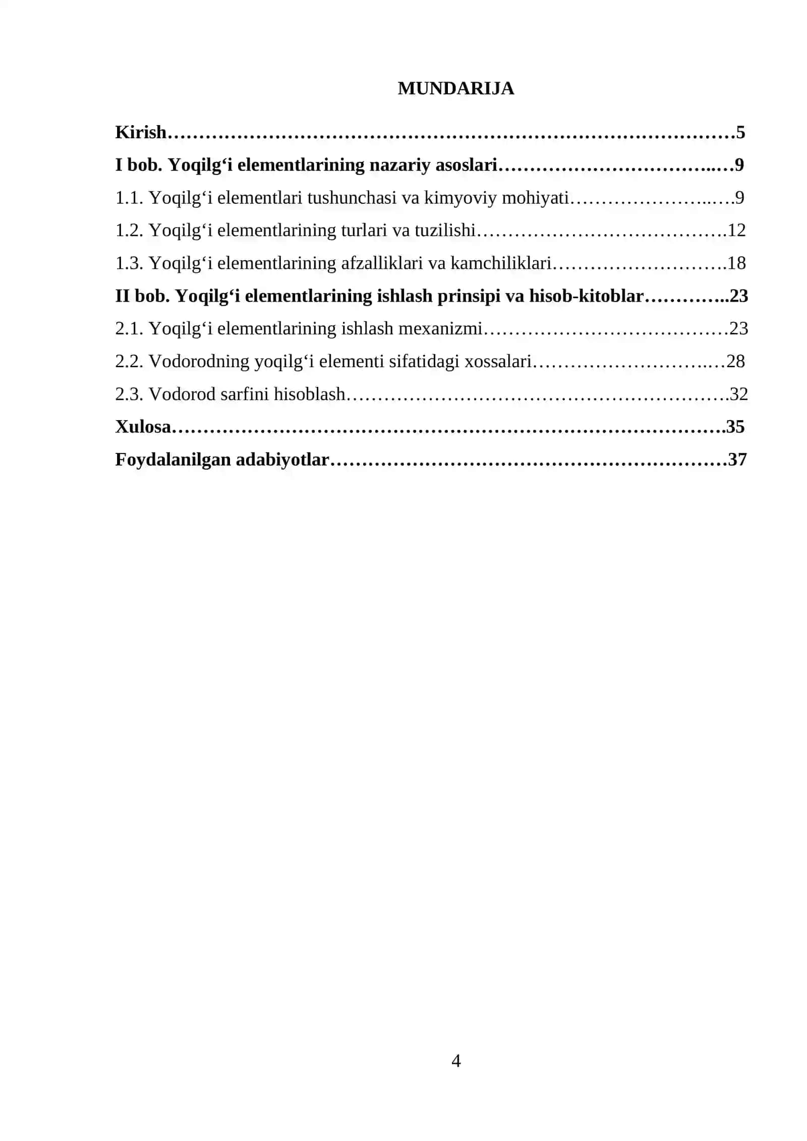 Kimyoviy tok manbalari mavzusida tayyor kurs ishi 4