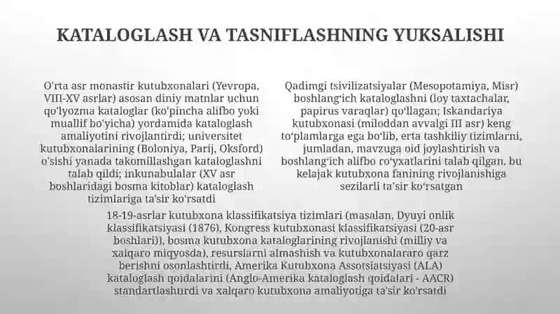 19-asr kutubxonashunoslik fanining rivojlanish bosqichlari 4