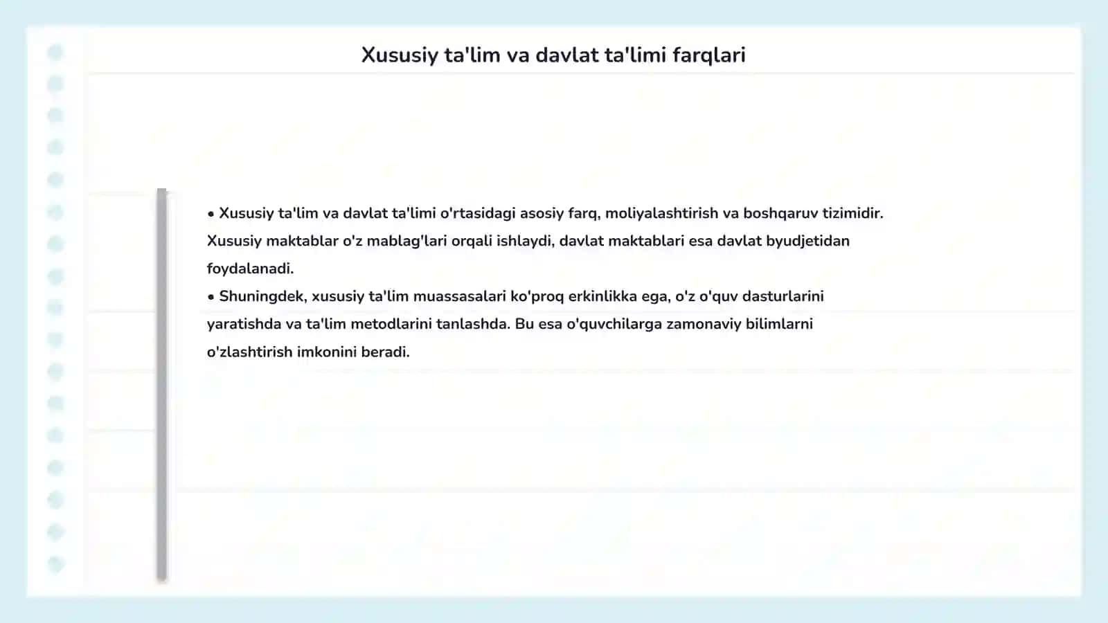 Xususiy ta'lim muassasalarining turlari 4