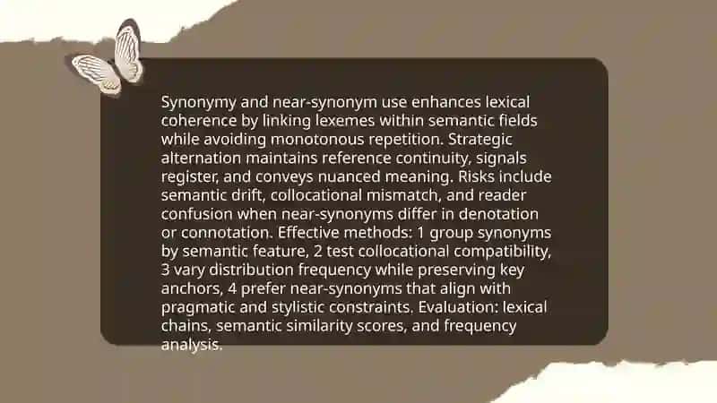 Lexical coherence in the text 4