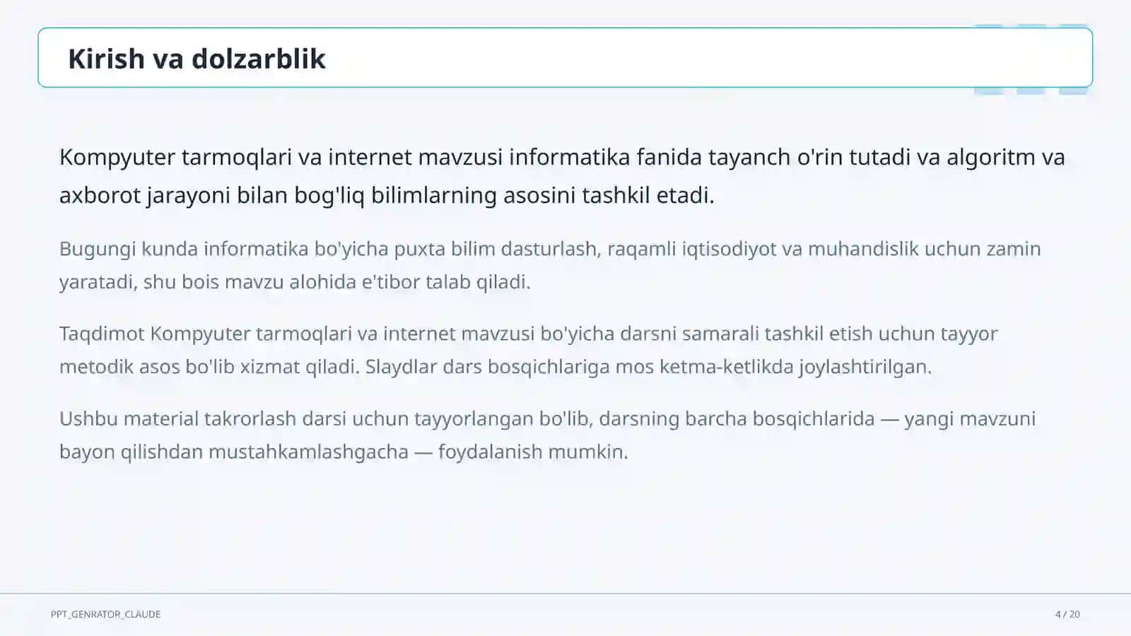 Kompyuter tarmoqlari va internet (9-sinf) 4