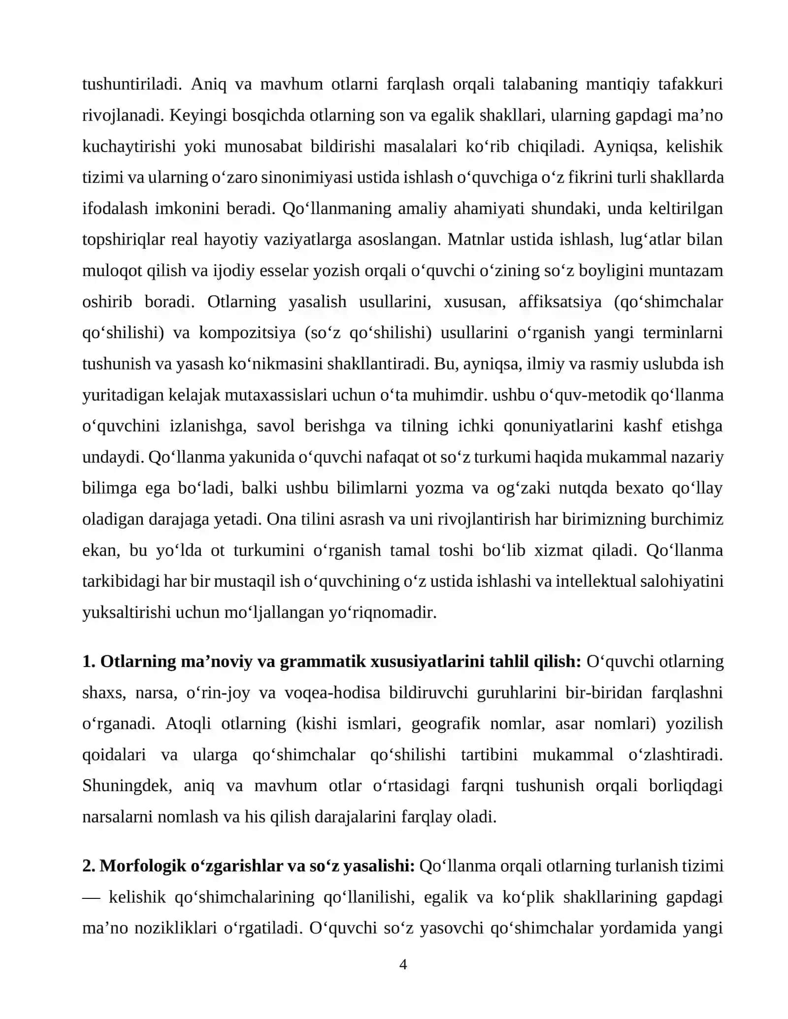 Ot So'z Turkumini Qo'llaniladigan Mustaqil Ishlarni Ishlab Chiqish 4