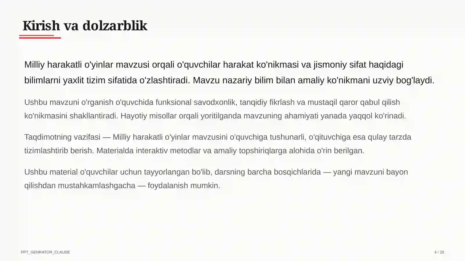 Milliy harakatli o'yinlar (4-sinf) 4
