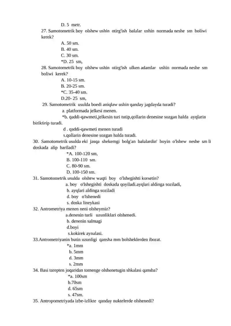 Antropometrik tekseriw usullari balalar ham ospirimlerdin fizikaliq rawajlaniwina baha beriw 4
