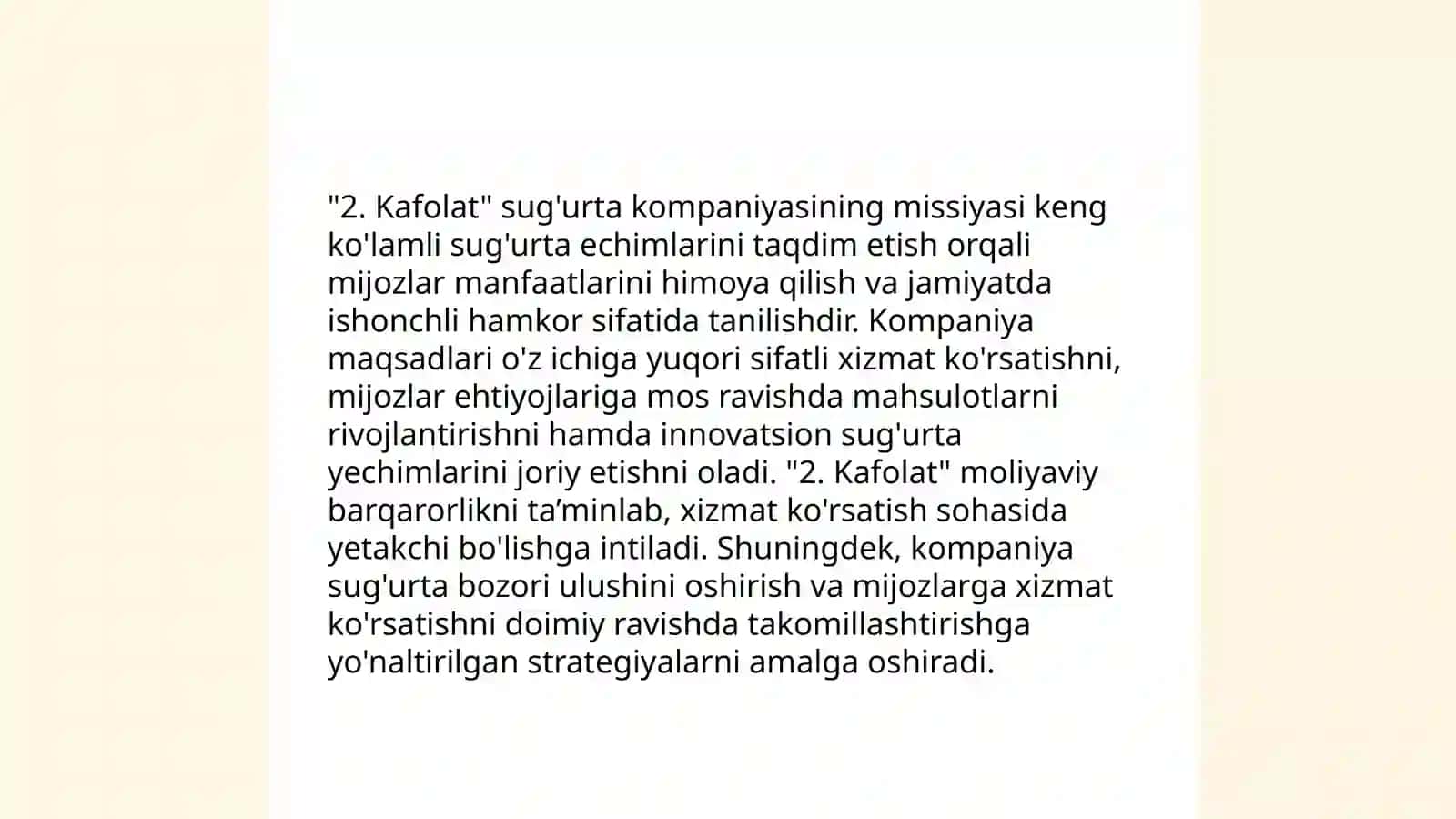 Kafolat sug'urta kompaniyasi haqida va uning SWOT tahlil 4