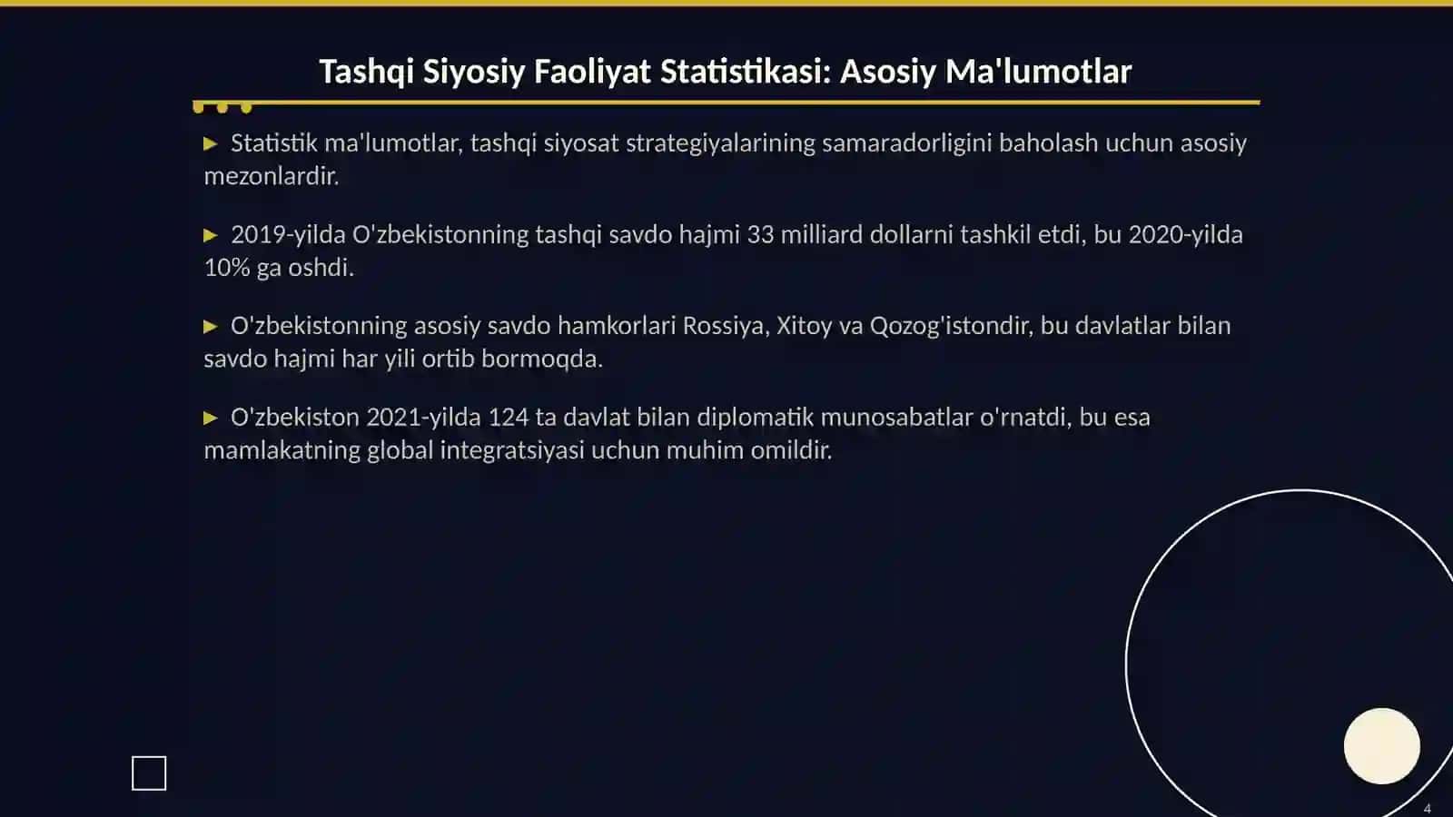 Tashqi Siyosiy Faoliyat Statistikasi 4