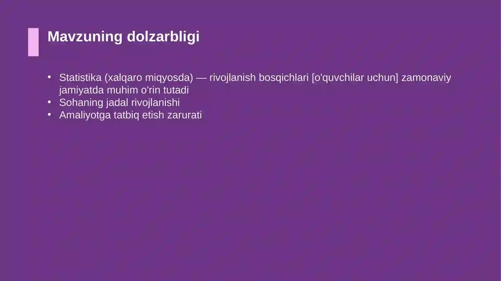 Statistika (xalqaro miqyosda) — rivojlanish bosqichlari [o'quvchilar uchun] 4