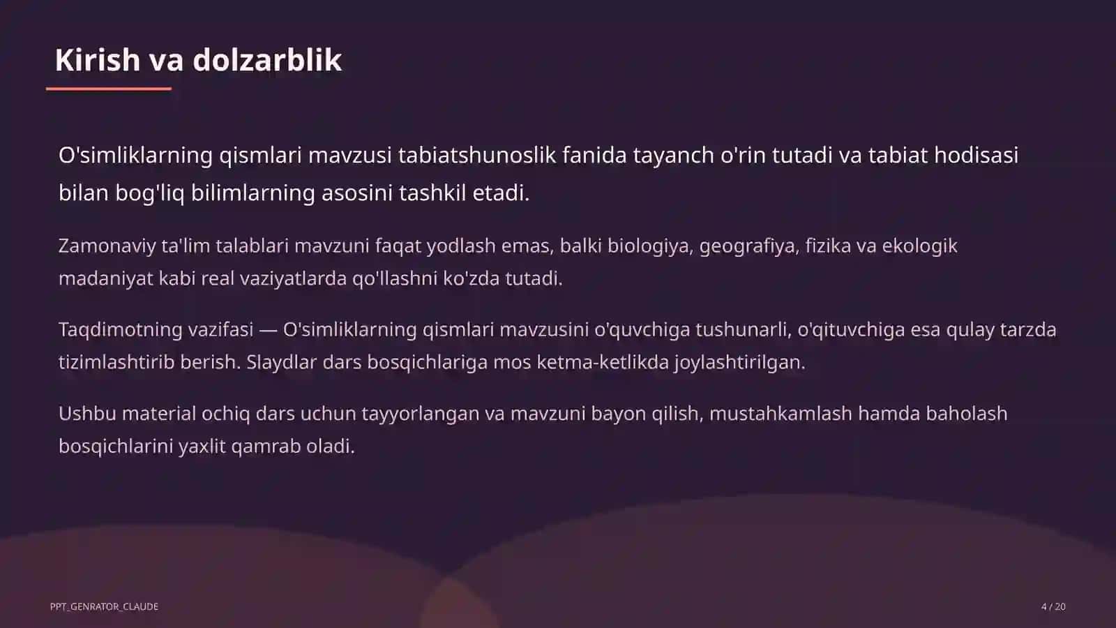 O'simliklarning qismlari (2-sinf) 4