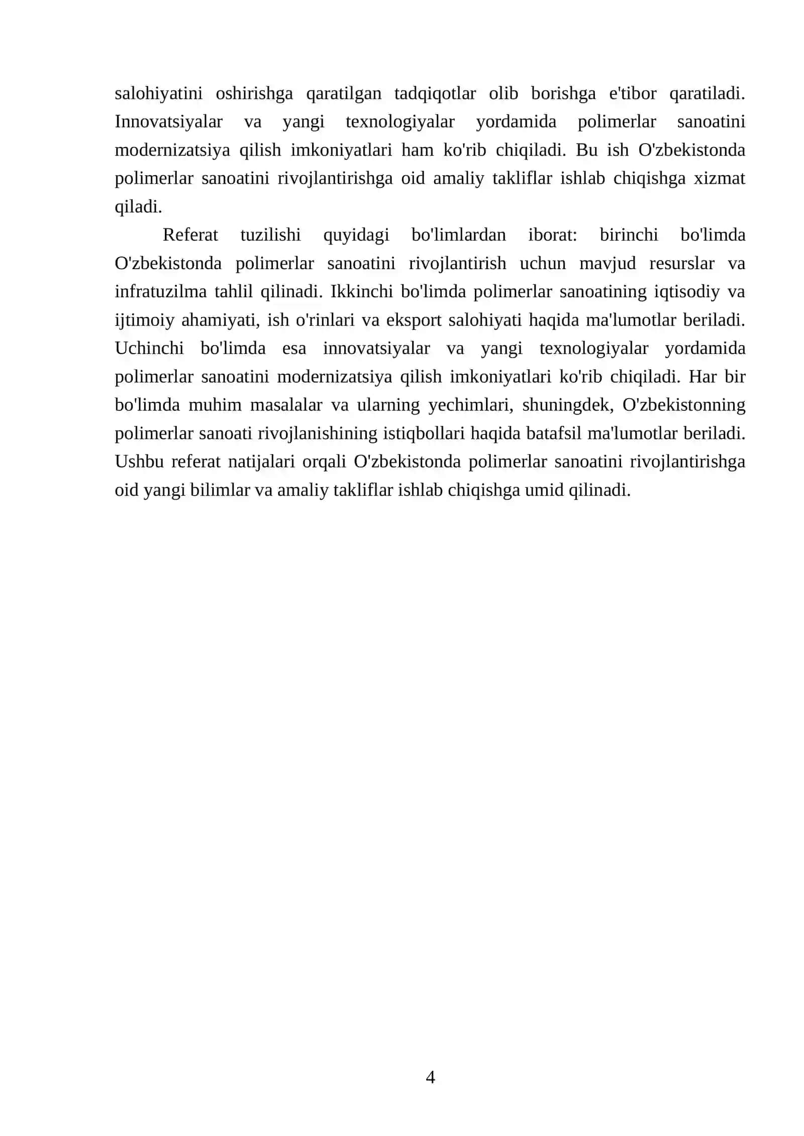 O'zbekistonda ko'p tonnali polimerlar sanoatini rivojlanishi va imkoniyatlari 4