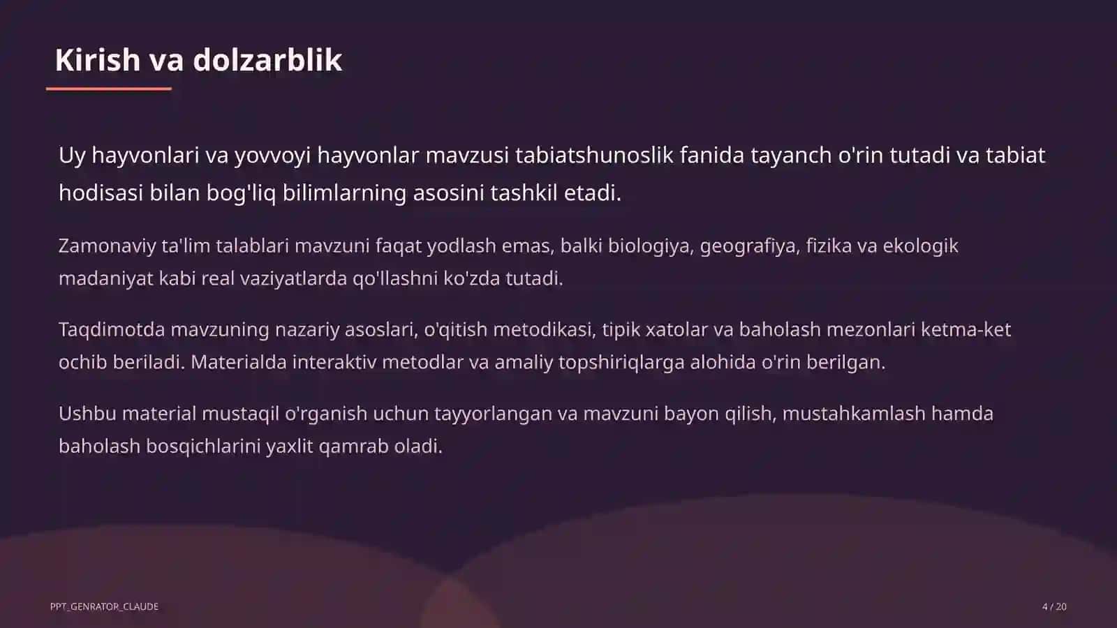 Uy hayvonlari va yovvoyi hayvonlar (1-sinf) 4