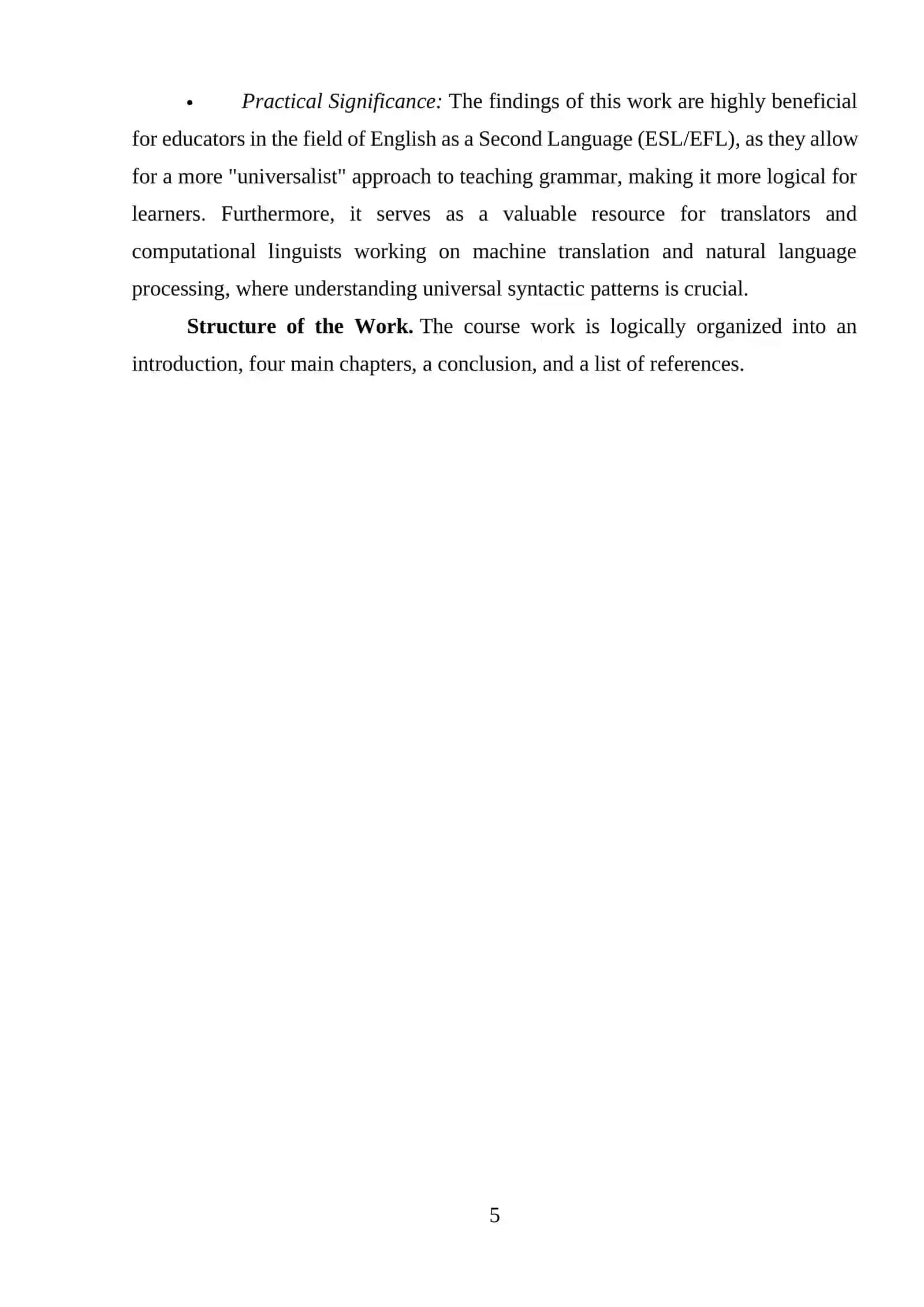 Cross-Linguistic Universals and Their Role in English Language Description 4