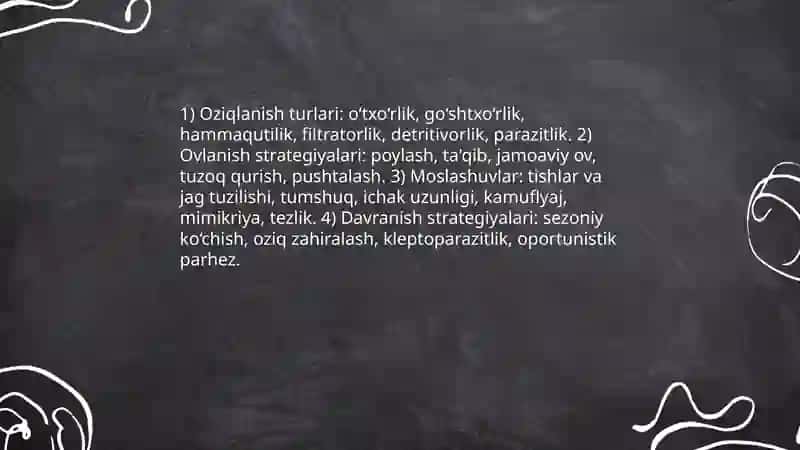 Hayvonot olamining yashash tarzi, ko‘payshi va tarqalishi va turlari 4