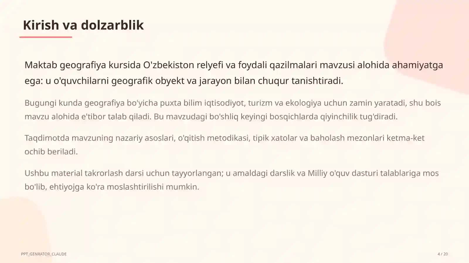 O'zbekiston relyefi va foydali qazilmalari (8-sinf) 4