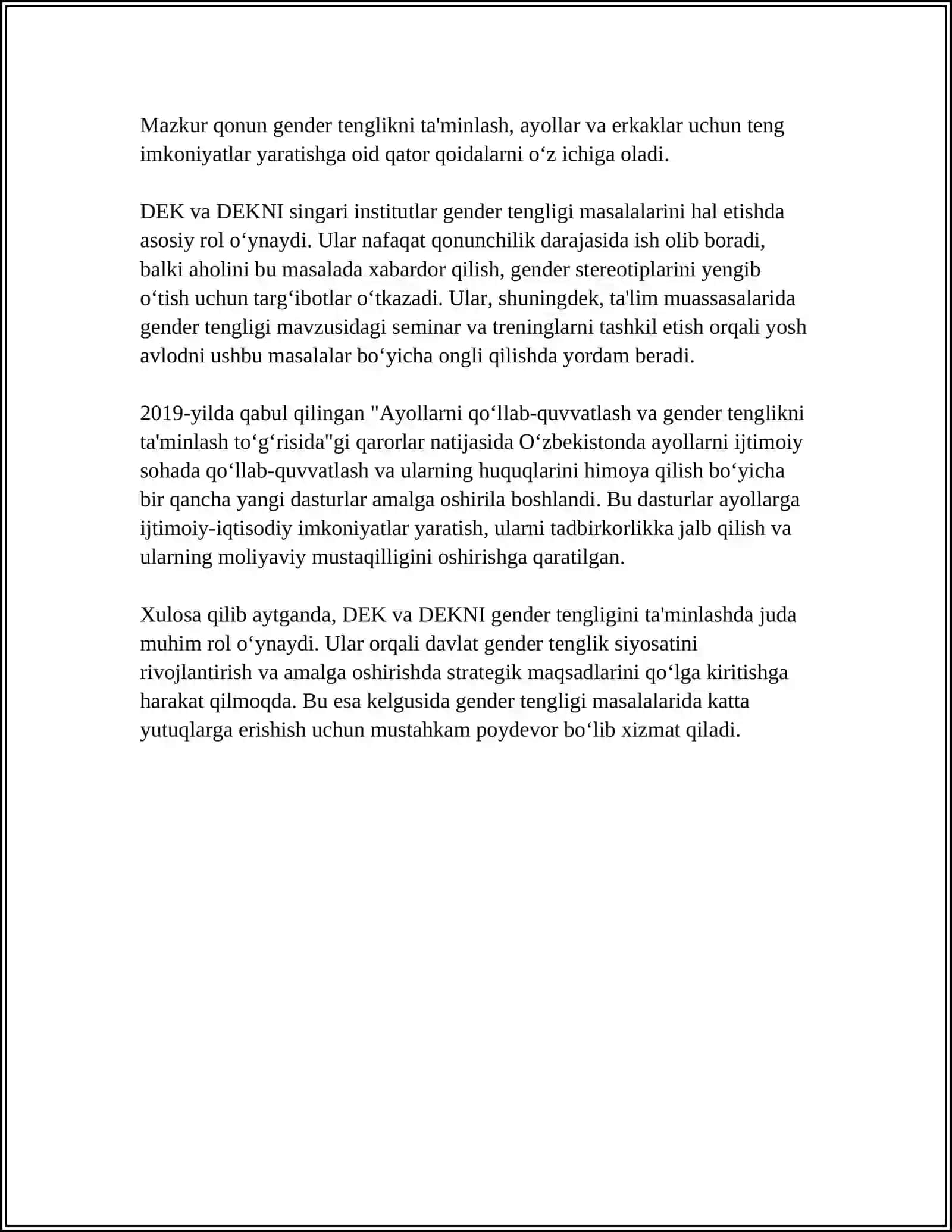 DEKNI MASSIV YORDAMIDA TASVIRLASH VA ULAR USTIDA AMAL BAJARISH ALGORITMLARI. STEK, NAVBAT VA DEKLAMI CHIZIQLI BOG‘LANGAN RO‘YHAT 4