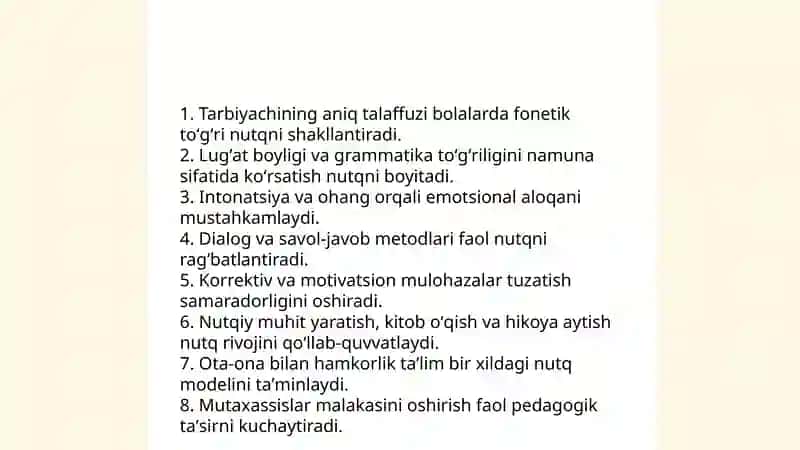 MTTda bolalar nutqini shakillantirish omili 4