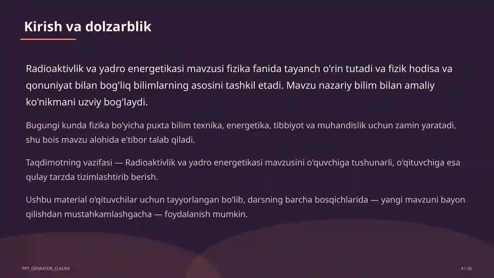 Radioaktivlik va yadro energetikasi (11-sinf) 4