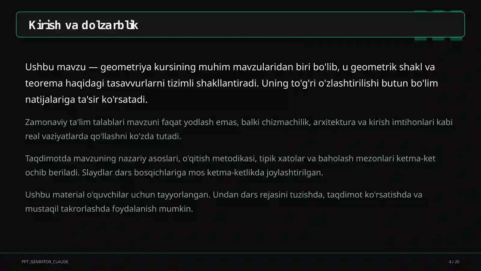 To'g'ri burchakli uchburchakda trigonometrik nisbatlar (8-sinf) 4