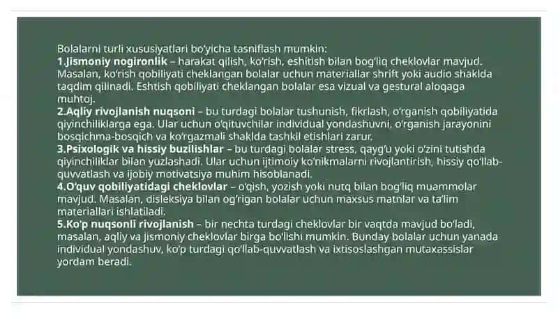 Imkoniyati cheklangan bolalarni inkluziv ta'lim va tarbiyalash konsepsiyasi 4